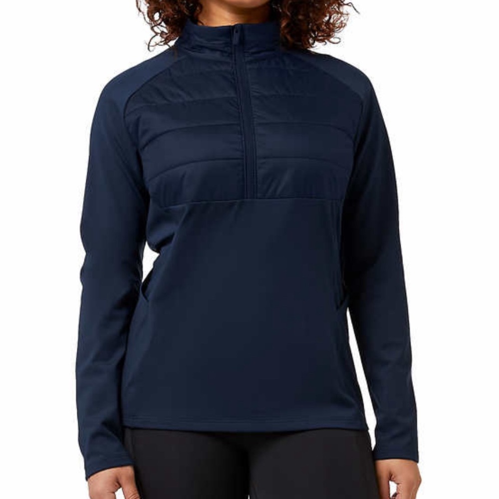 32 Degrees Women Half Zip Sweatshirt (Size: L)